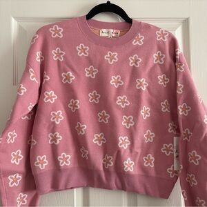 Pink Floral Sweater Hazel Moon NWT